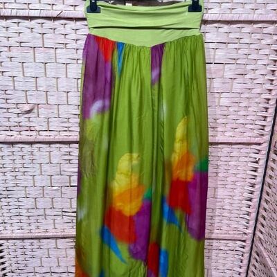 Pantalón Elástico y Multicolor de Seda Italiana Promo Verano