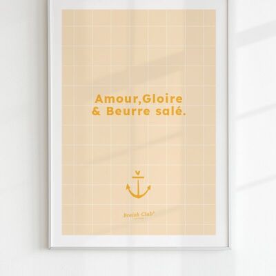 A3 poster Love, glory and salted butter