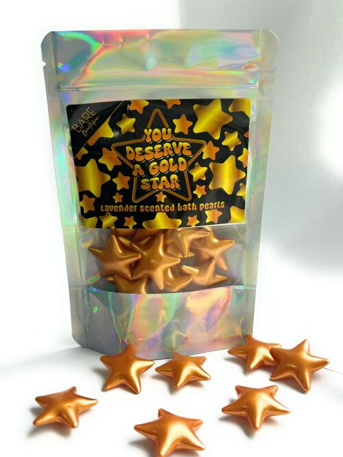 BATH PEARLS - You Deserve A Gold Star, 15 x Lavender Gold Stars