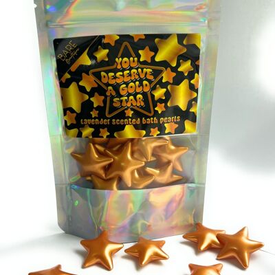 BATH PEARLS - You Deserve A Gold Star, 15 x Lavender Gold Stars