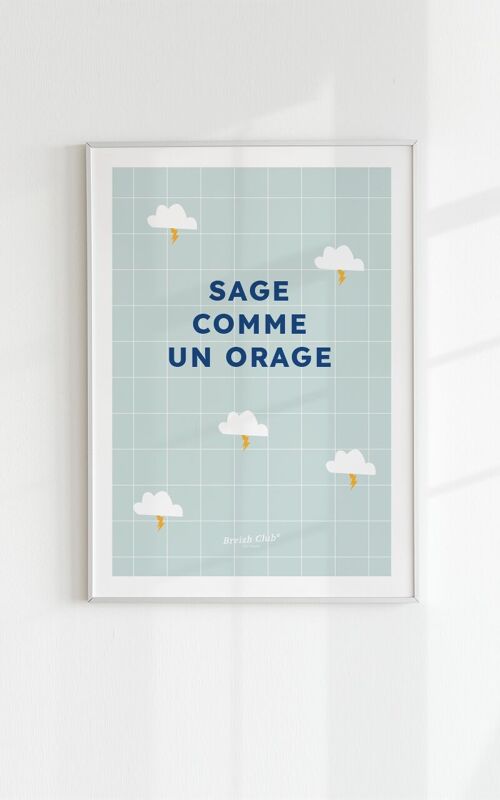 Affiche A3 Sage comme un orage - bleue