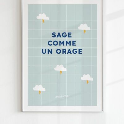 Poster A3 Saggio come una tempesta - blu