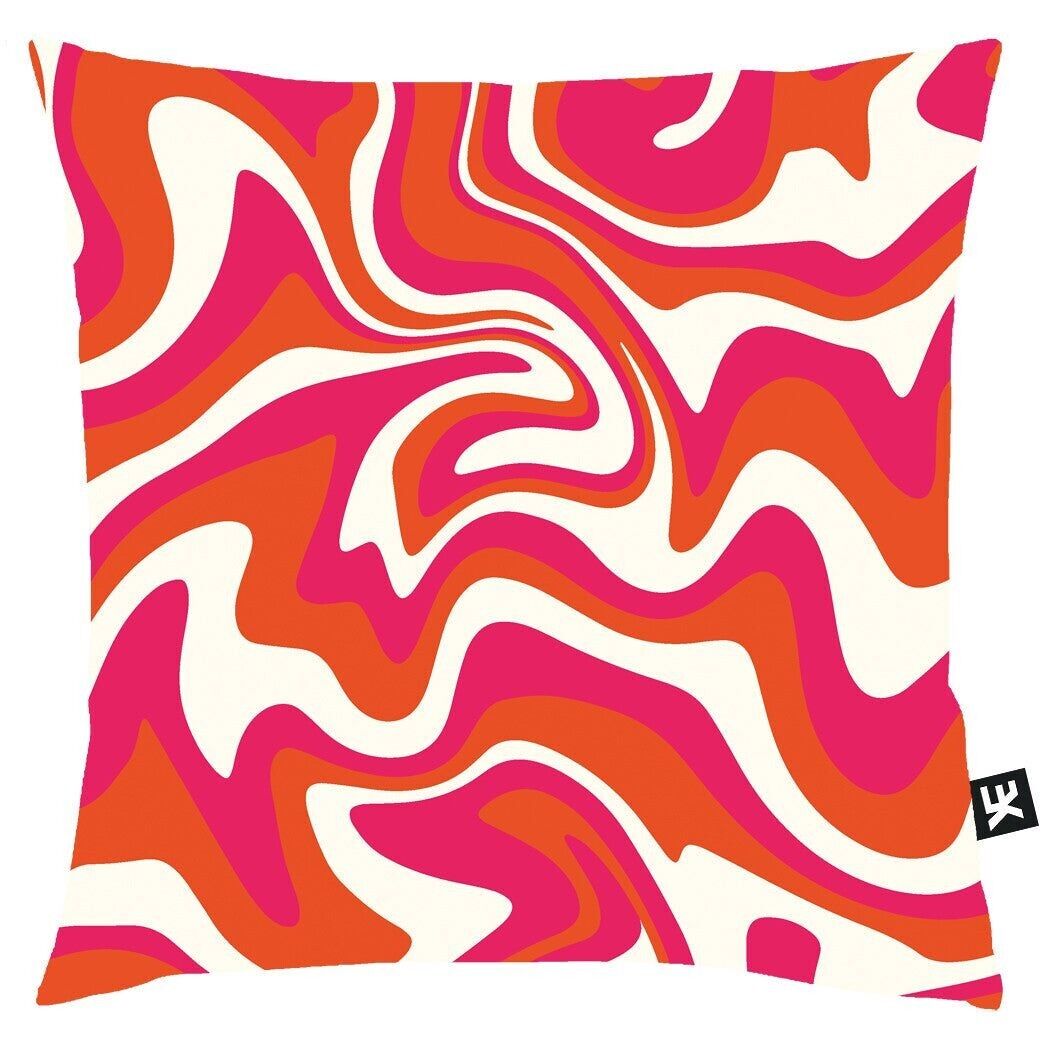 Funda de cojín ALLISTE ORANGE MAGENTA WHITE | 50x50 | terciopelo suave