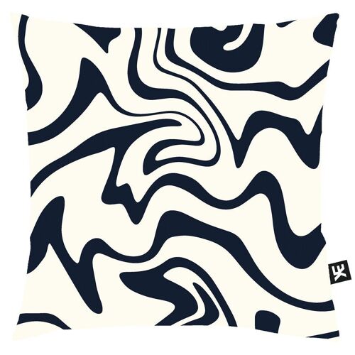 Cushion cover ALLISTE NAVY WHITE | 50x50 | soft velvet