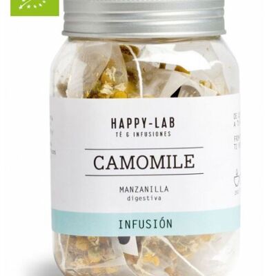 Happy-Lab – CAMOMILE – Bote 14 pirámides biodegradables