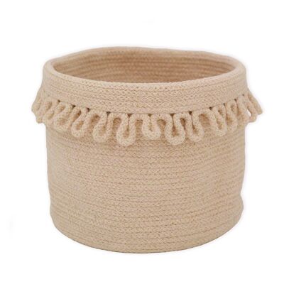Cotton rope storage basket with “petal” finish LOUNA