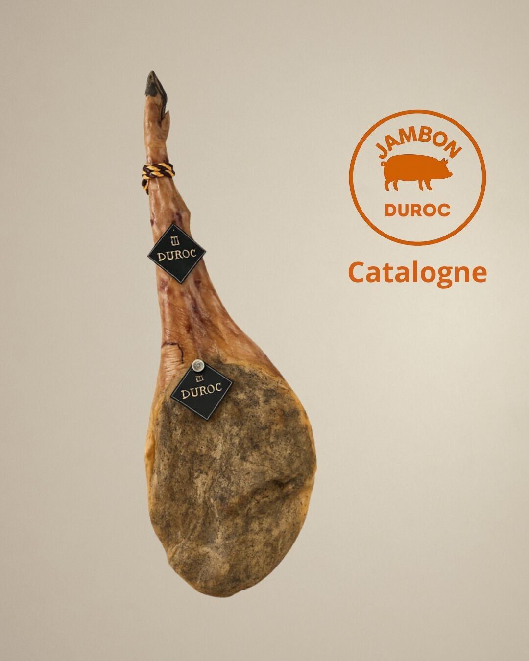 Duroc ham 36 months, with bone - 9 kg format