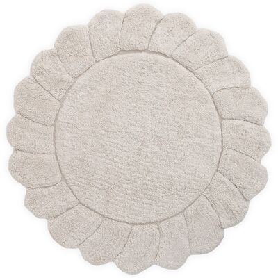 Runder waschbarer Kinderzimmerteppich aus Baumwolle mit „Blütenblättern“-Finish GABRIELLE