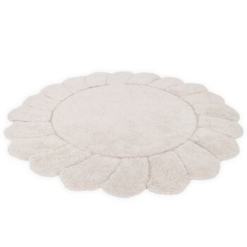 Tapis chambre enfant coton lavable rond finition "pétales" GABRIELLE 2