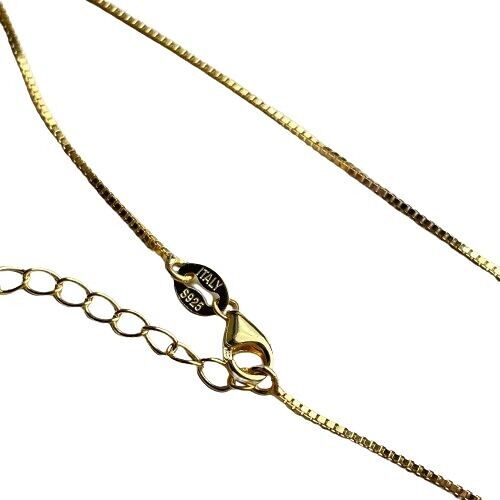 Silver box chain gold plated - Sterling silver 925