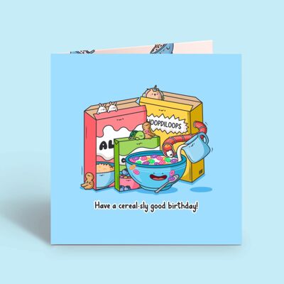 Tarjeta de cumpleaños del cereal | Tarjeta de cumpleaños | Tarjeta de felicitación