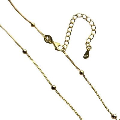 Gold plated silver ball chain - sterling silver 925
