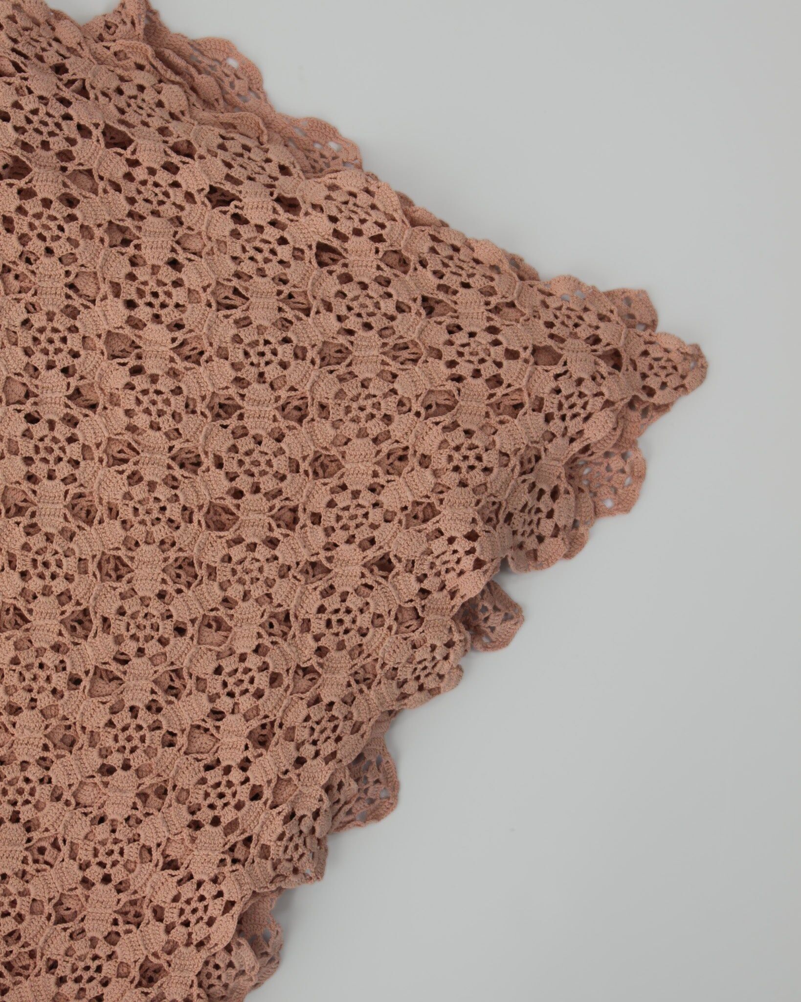 Copriletto vintage all'uncinetto - 1920 - cipria