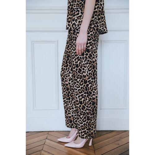 Pantalon imprimé leopard - 116