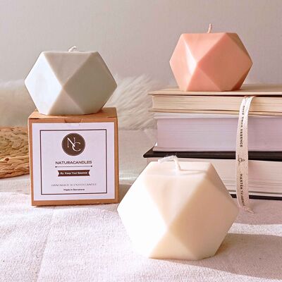 Decorative aromatic candle with natural fragrance. 100% handmade vegetable wax – GEOMETRIC