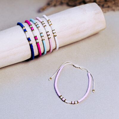 Heishi mother-of-pearl ball bracelets B081