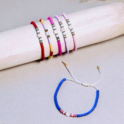 Round mother-of-pearl Heishi bracelets B082