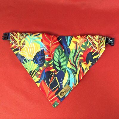 Tropical dog collar and bandana