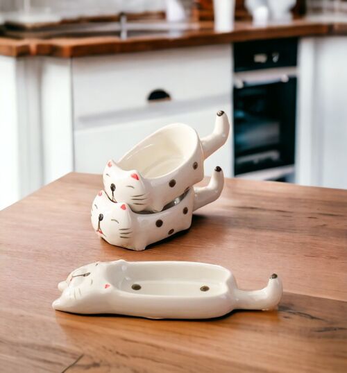 Cute Cat Design Ceramic Dipping Bowls Seasoning Plate