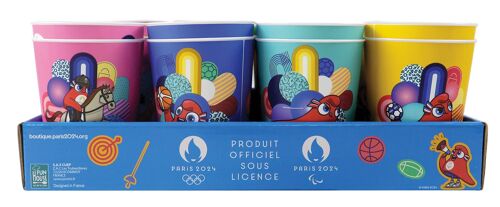 Paris 2024 JO Gobelets couleurs Pop