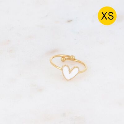 Yesenia XS ring - small colored enamel heart