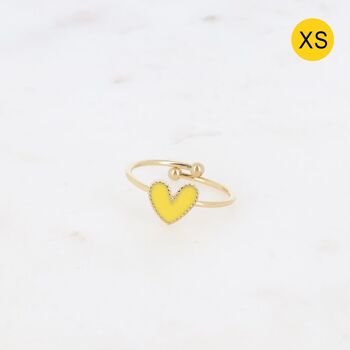 Bague Yesenia XS - petit coeur en émail coloré 6