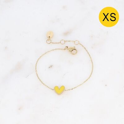 Bracelet Yesenia XS - petit pendentif coeur en émail coloré