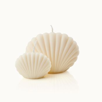 Bougie en forme de coquille petite blanche 2