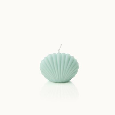 Shell-shaped candle small turquoise