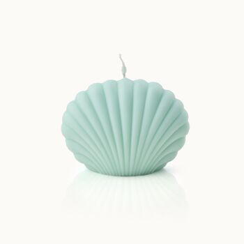 Grande bougie turquoise en forme de coquillage