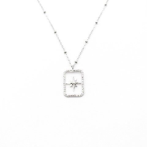 Steel necklace with southern star and rhinestones