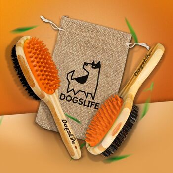 Brosse pour chien en bambou 3