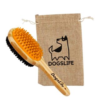 Brosse pour chien en bambou 7