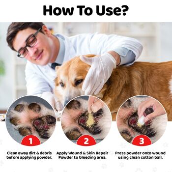 Poudre réparatrice de plaies et de peau pour chiens 6