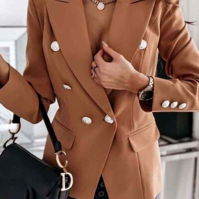 Blazer semplice con bottoni dorati - 8872