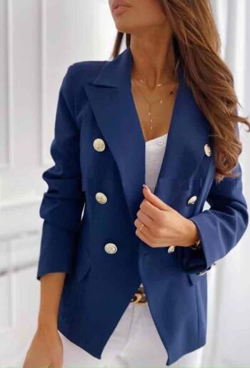 Blazer uni avec boutons dorés - 8872 6