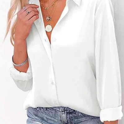 Camicia semplice - 5616-Bianco