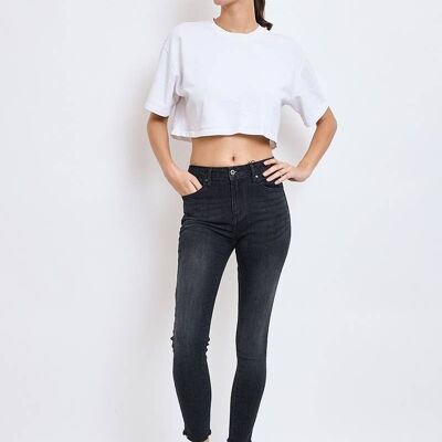 Skinny Jeans With Raw Edges - G2205