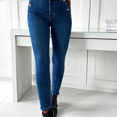 Jeans Skinny Con Bottoni - G2303