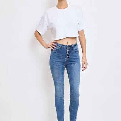 Jeans skinny con bottoni - G2239