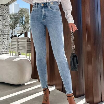 Jeans Skinny Con Bottoni - G2304