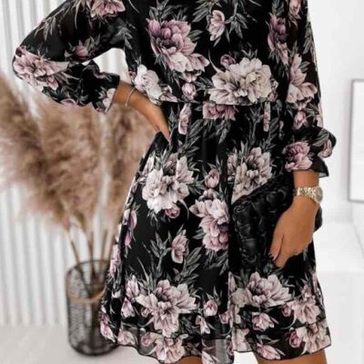 Kurzes bedrucktes Kleid – 7168