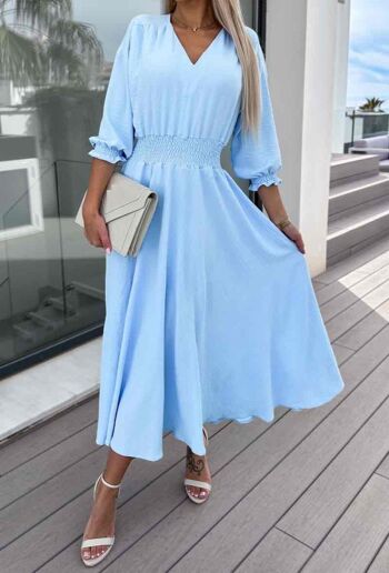 Robe longue en col V - 7203 1