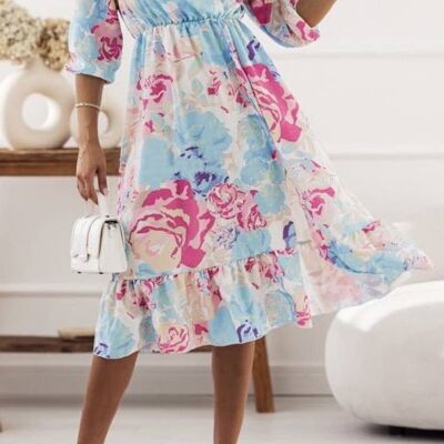 Abito midi con stampa floreale - 2261