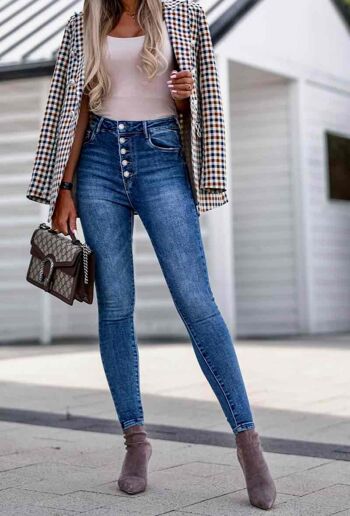Skinny jeans avec boutons - G2297