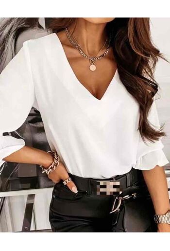 Top blouse uni dos nu dentelle - 5647 4