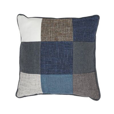 Cuscino patchwork blu sfoderabile 40x40 cm