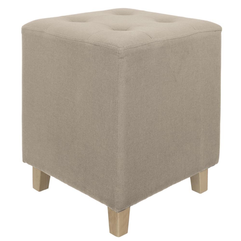 Quadratischer Pouf Hippolyte in Beige