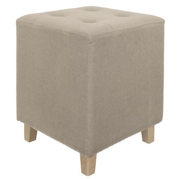 Pouf carré Hippolyte beige 1