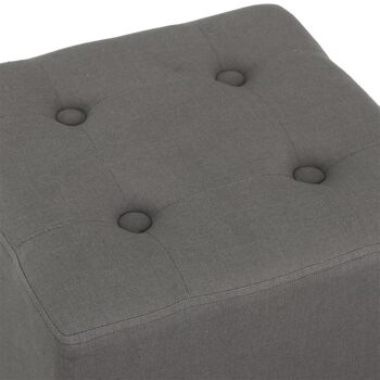 Pouf carré Hippolyte gris 4